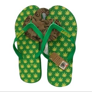 Surf7 Men’s Cannabis Leaf Flip Flops